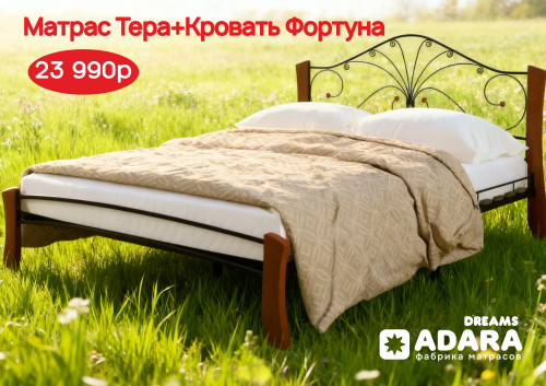 Выгодная пара, кровать Фортуна+матрас Тера 160*200см