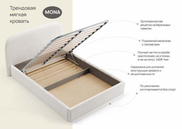 Мягкая премиальная кровать Мона